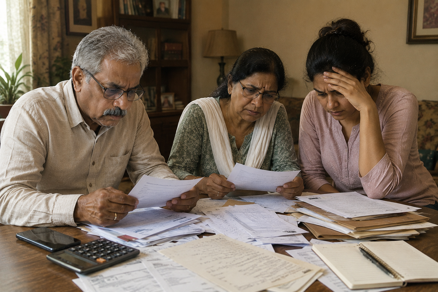 A family dealing with the uncertainty of lost financial records